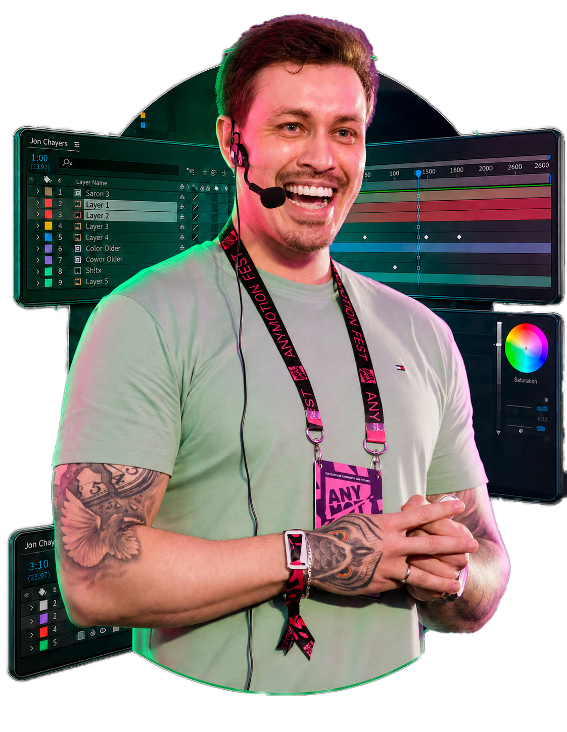 Tiago Castro, diretor de animação e motion designer, em ambiente de trabalho